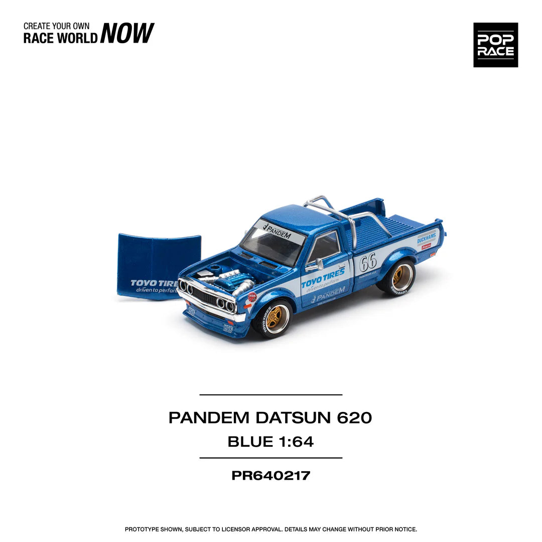 POPRACE 1:64 PANDEM DATSUN 620 BLUE PR640217