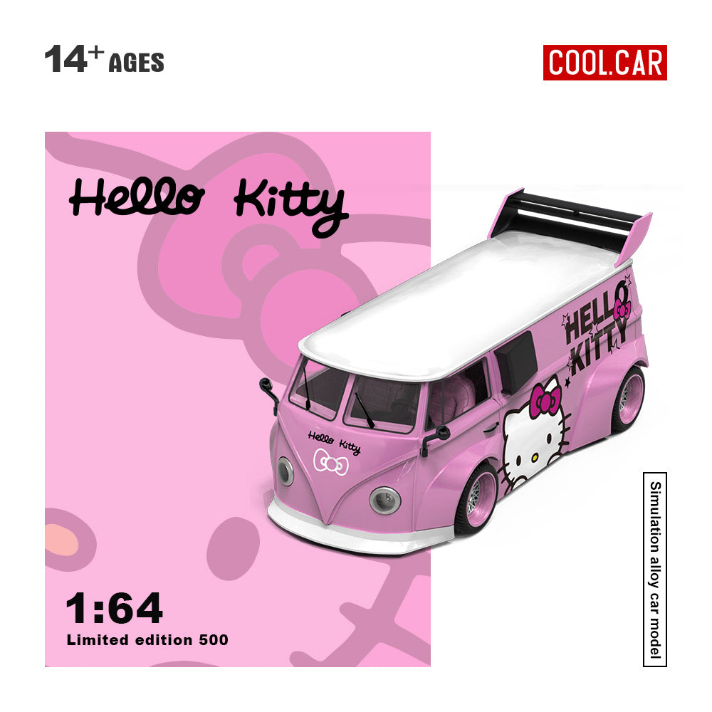 Cool Car* 1:64 *Volkswagen* T1 - Hello Kitty - Light Pink
