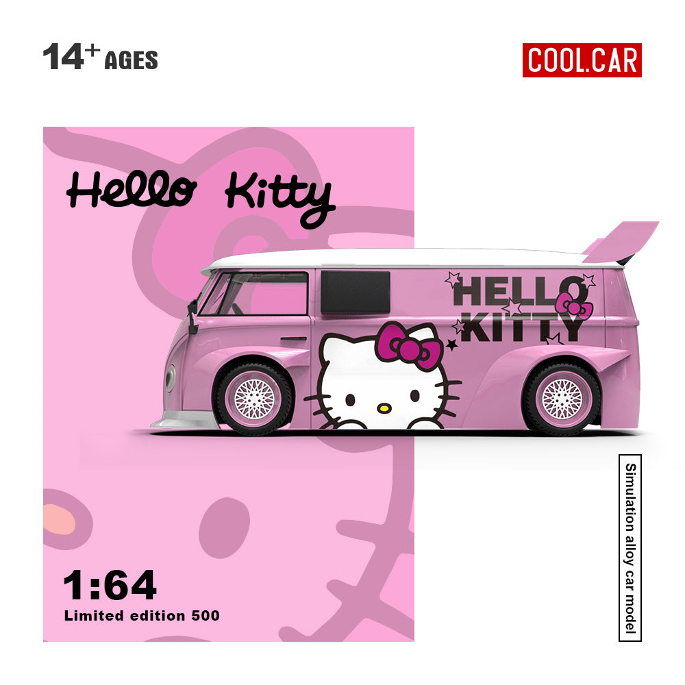 Cool Car* 1:64 *Volkswagen* T1 - Hello Kitty - Light Pink