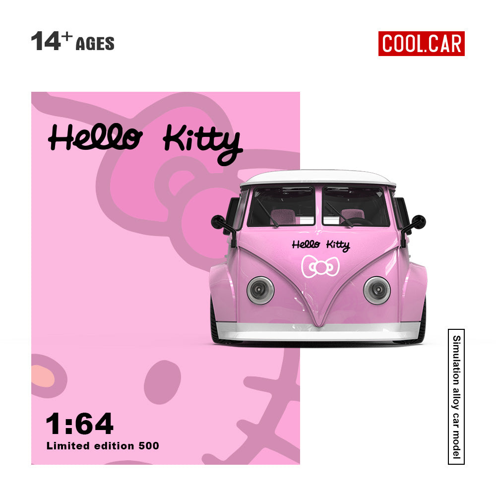 Cool Car* 1:64 *Volkswagen* T1 - Hello Kitty - Light Pink