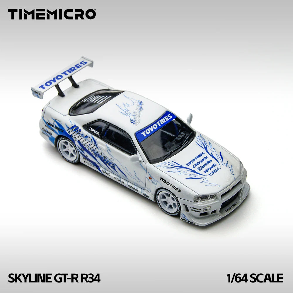 Nissan Skyline GTR R34 White and Blue