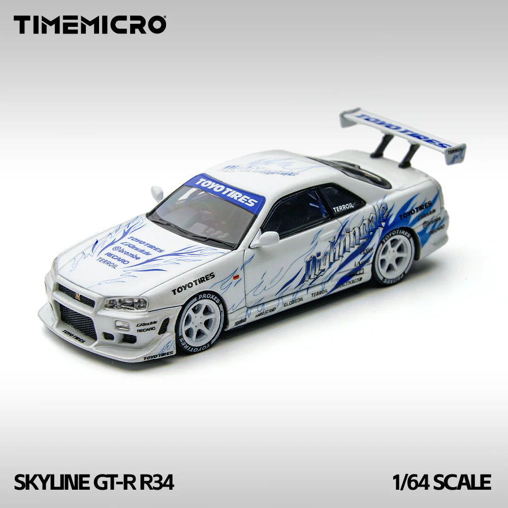 Nissan Skyline GTR R34 White and Blue