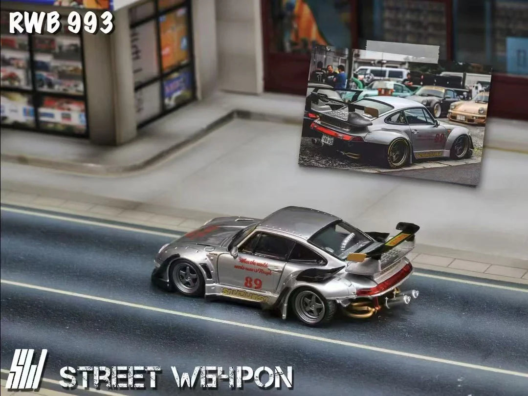 Street Weapon 1:64 Porsche RWB 993 heavenly Double Exhaust Track Livery