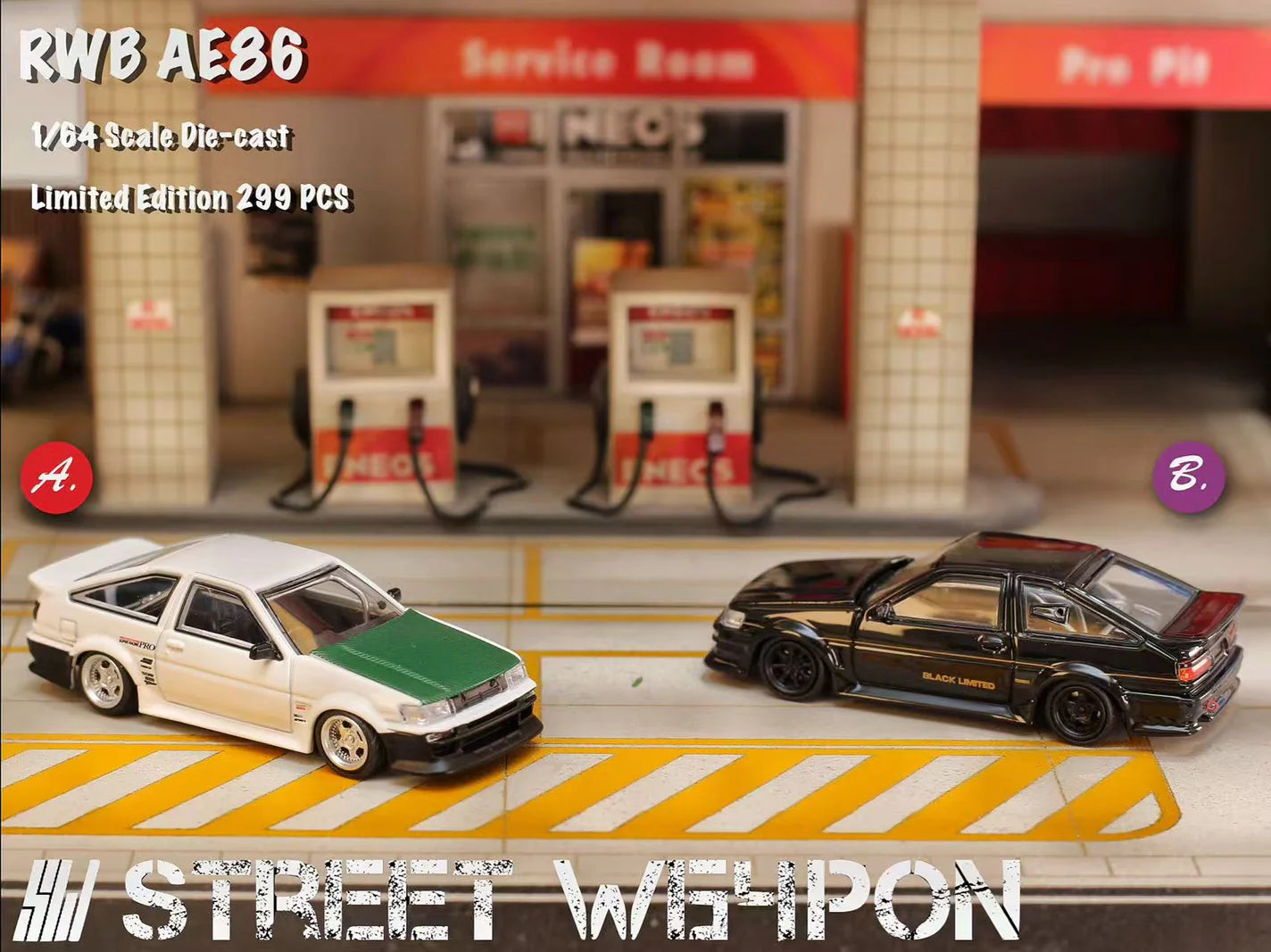 Toyota RWB AE86 (Black) - Street Warrior - 1:64