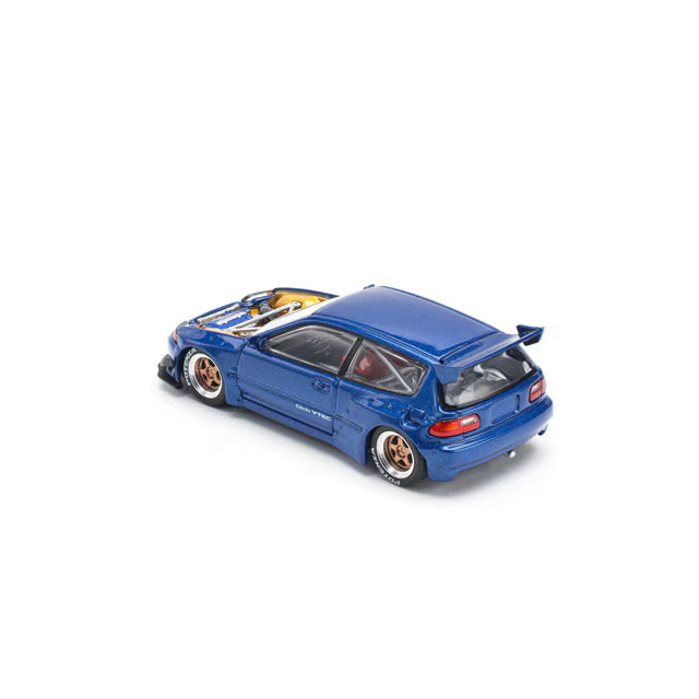 1/64 PANDEM CIVIC EG6 METALLIC BLUE WITH OPEN HOOD Pandem Civic EG6 Metallic Blue Open Hood