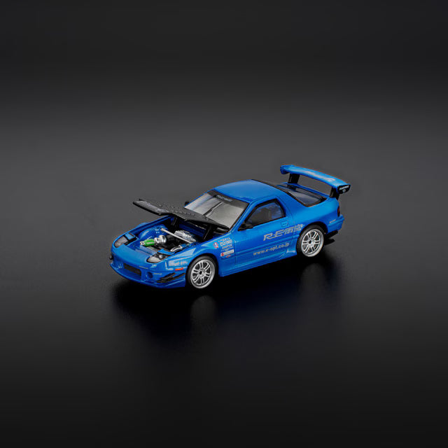 1/64 MAZDA RX-7 (FC3S) RE-AMEMIYA - RE-AMEMIYA BLUE 1/64 Mazda RX-7 A (FC3S) REmemiya - RE Amemiya Blue