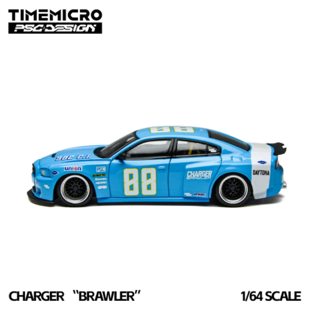 TimeMicro x PSC DESIGN 1:64 Dodge Charger "Brawler" Daytona Blue