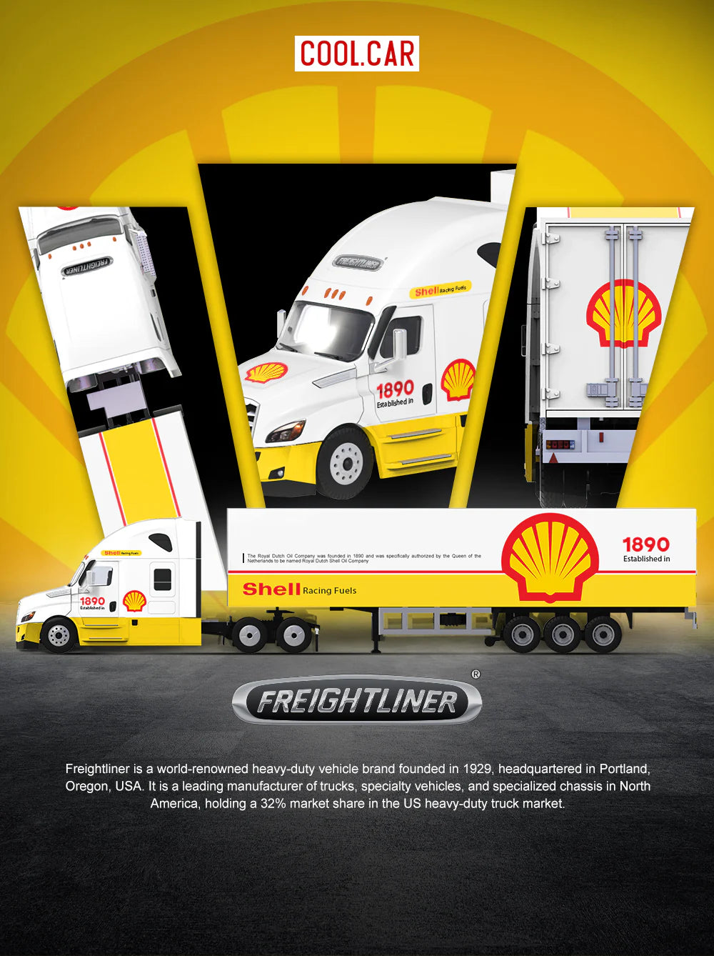 1:64 Shell Livery Freightliner Container Truck