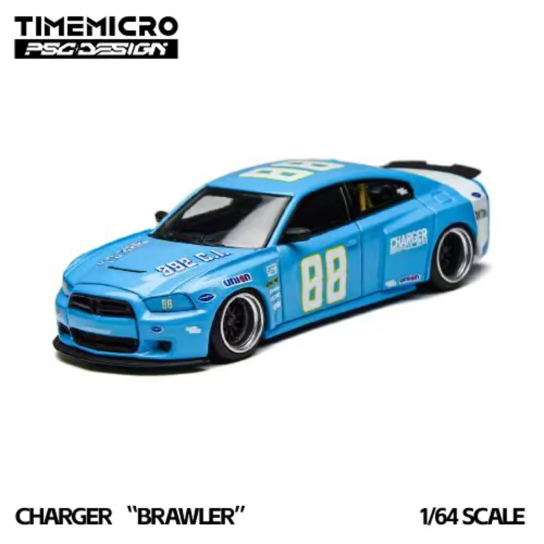 TimeMicro x PSC DESIGN 1:64 Dodge Charger "Brawler" Daytona Blue
