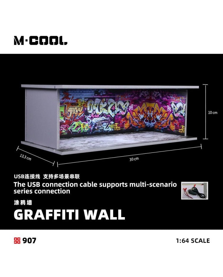 M·COOL 1:64 Simple lighting assembly scene model Graffiti wall MC914907