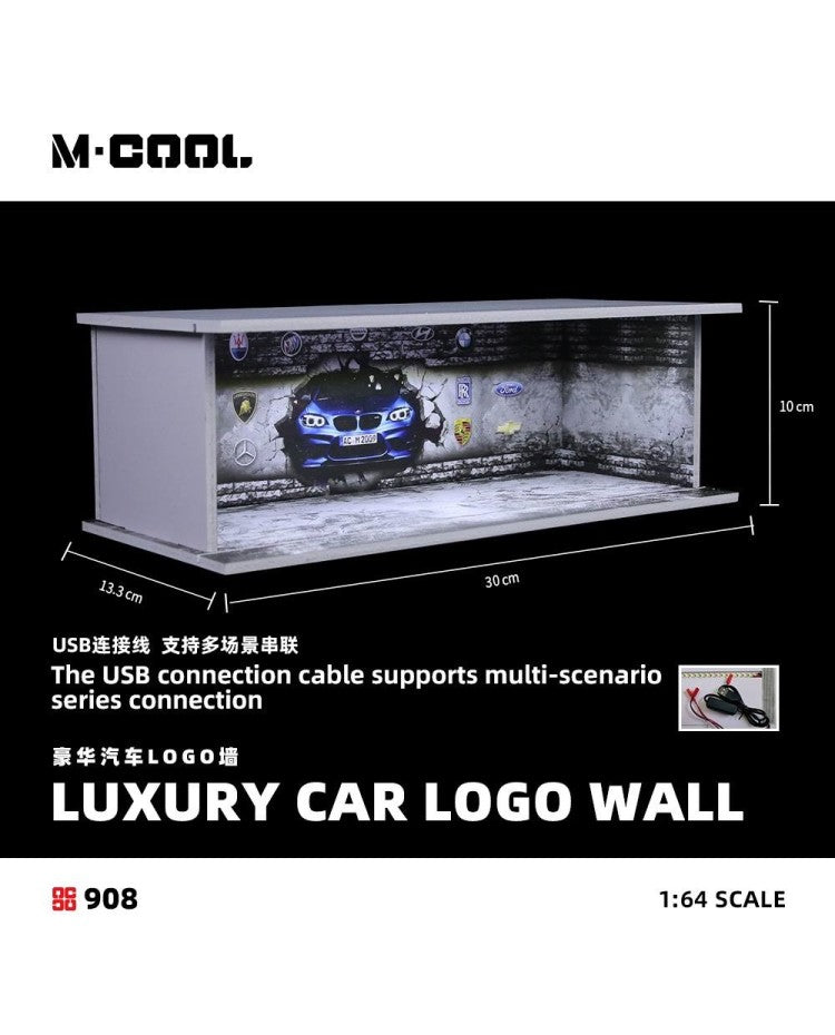 M·COOL 1:64 Simple lighting assembly scene model Luxury car logo wall MC914908