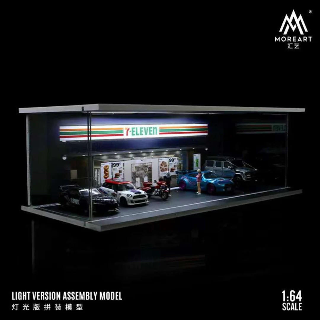 MoreArt 1:64 Parking Lot Scene Model 7-Eleven