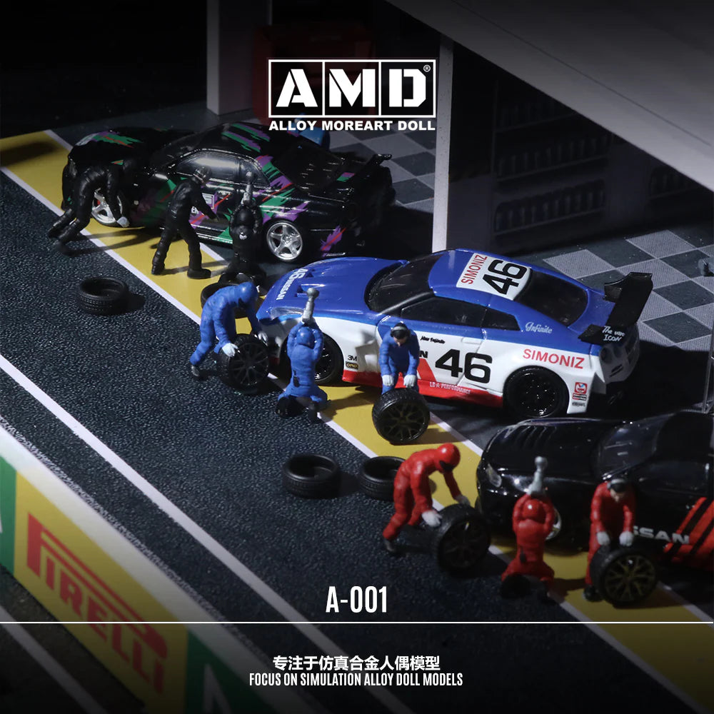 ALLOY MOREART DOLL 1:64 Car Repair Worker Doll Set (3 Colours)