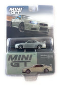 CHASE CAR 164 Mini GT Nissan Skyline GT-R (R34) V-Spec II Nür (Chrome Silver)